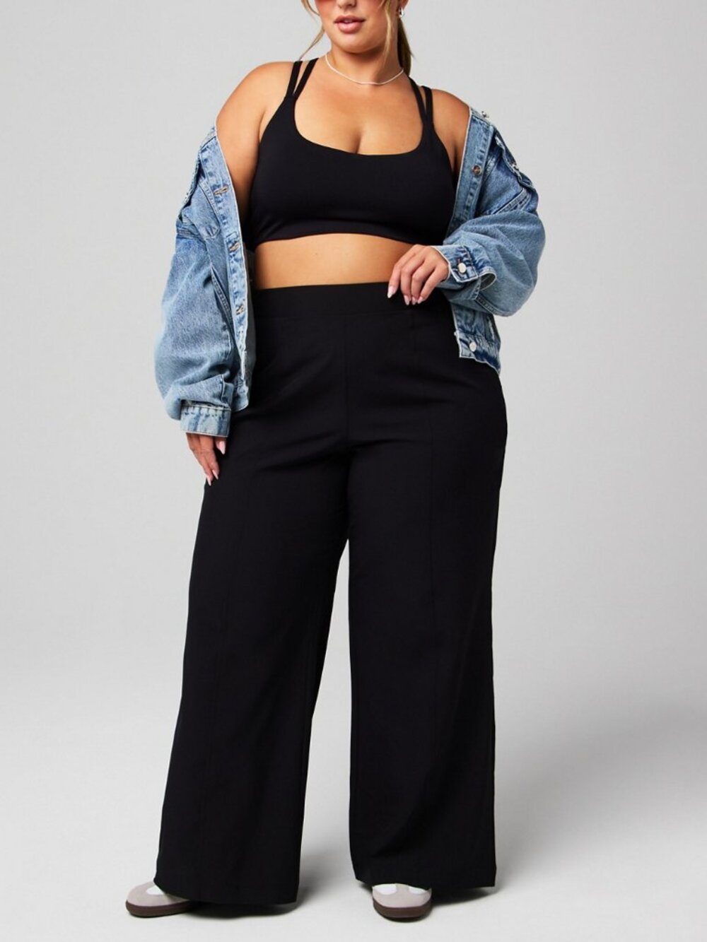Fabletics Downtown Wide Leg Pant - Black - Large Tall - NWT